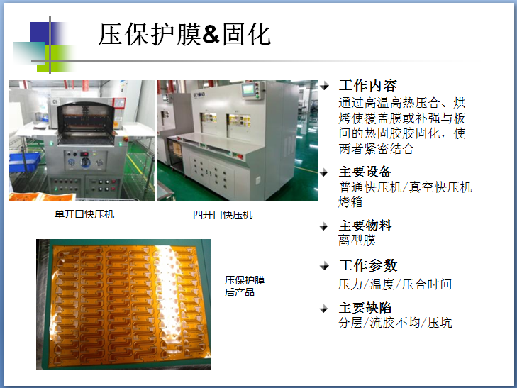 壓保護(hù)膜和固化